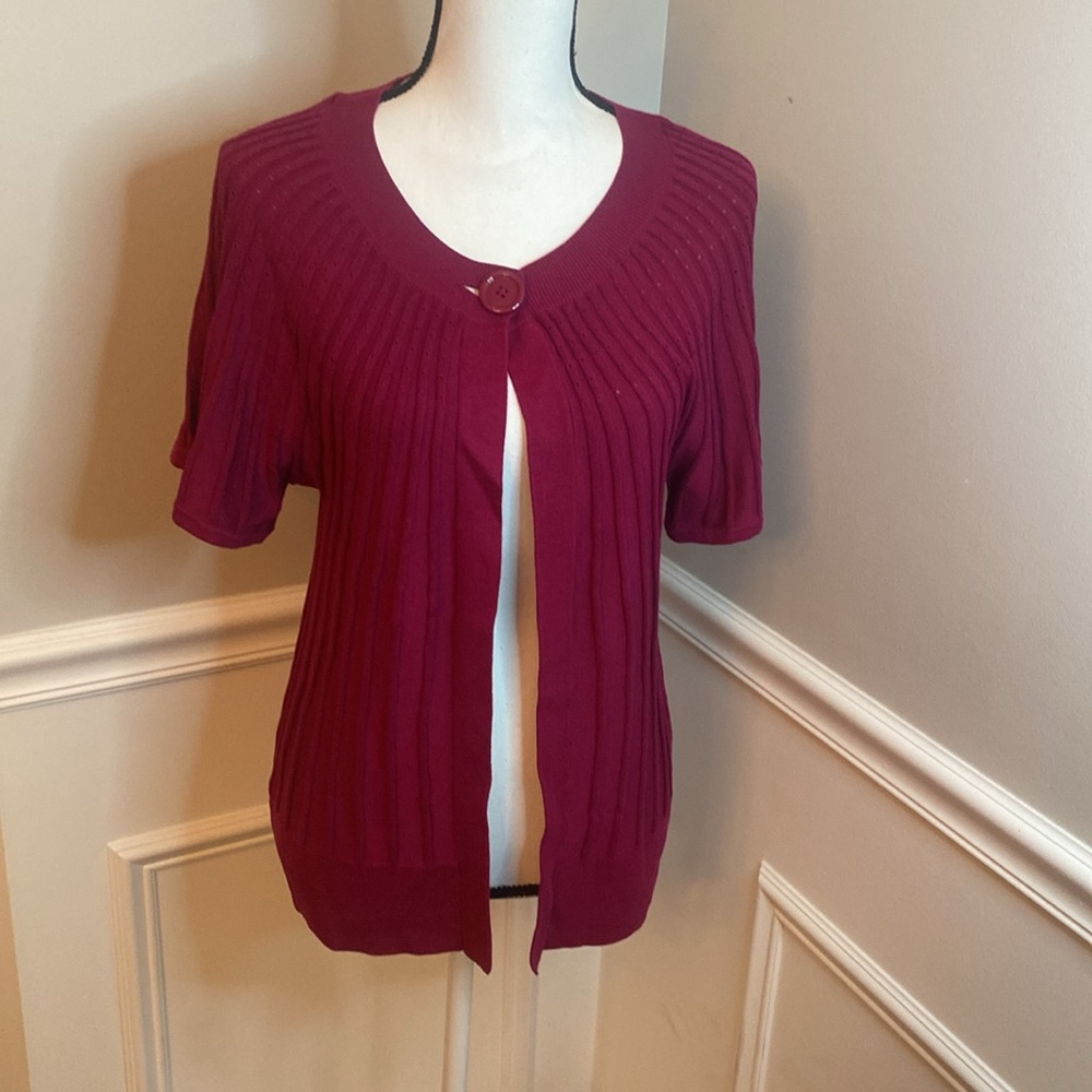 Sweater Cardigan Short Sleeve size Small
